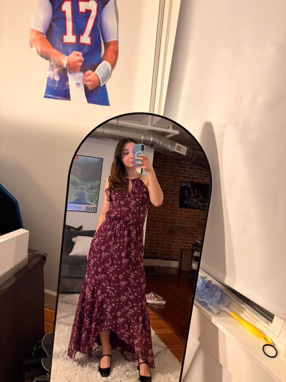 White House Black Market Magenta Floral Dress